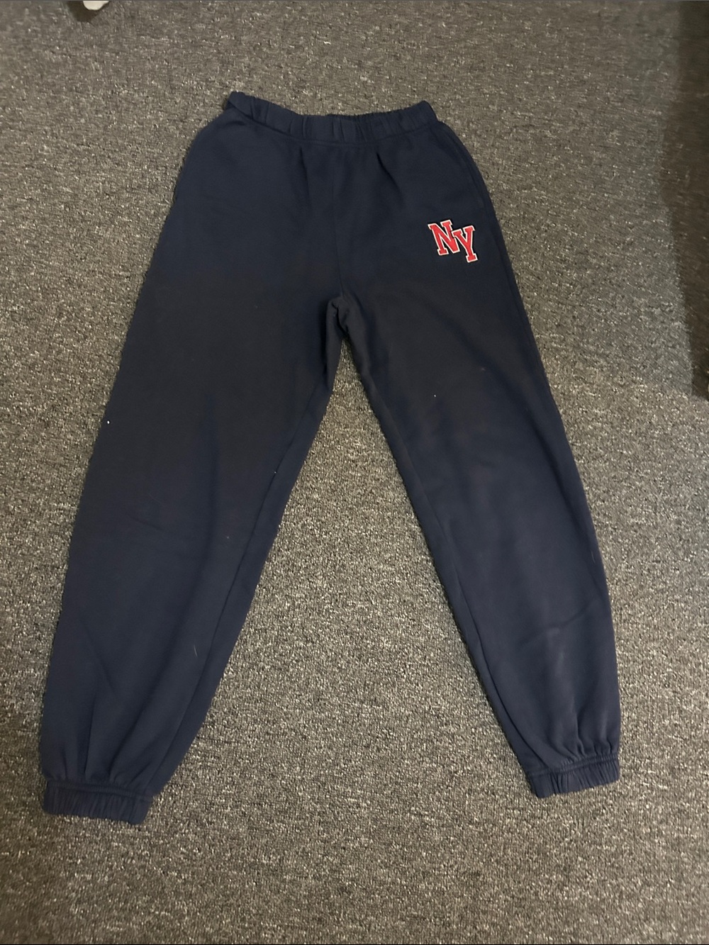 Garage Navy Track Pants with Red NY Logo